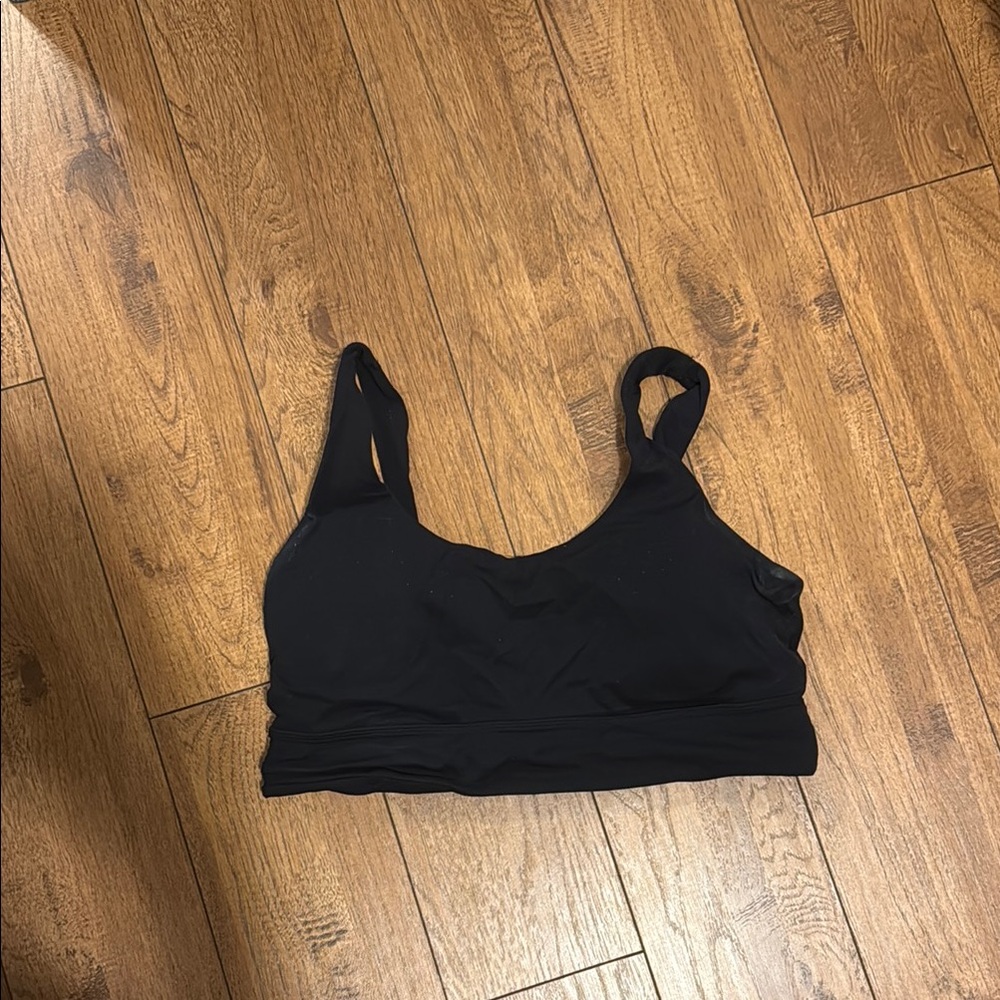 CRZ YOGA Black Sports Bra with Wide Straps